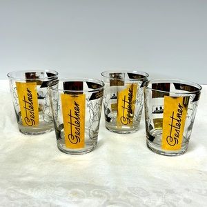 - Mid Century Modern “Gestetner Company “ promotional set of 4 rock glasses